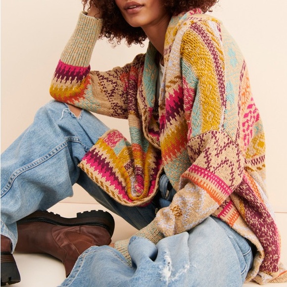 Pilcro Sweaters - Anthropologie Pilcro Colorful Chunky Knit Cardigan Sweater